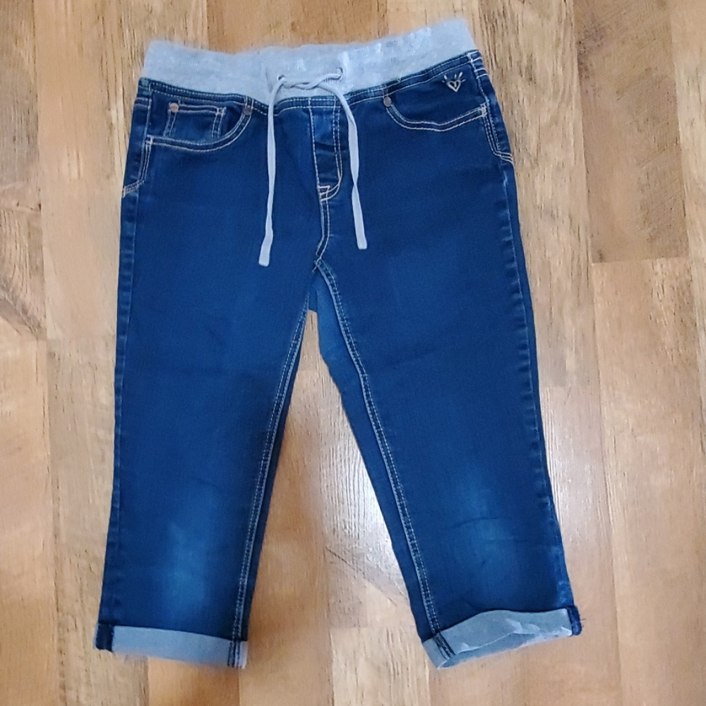 Justice Girls Super Low Cropped Jeans‎ Dark Wash Denim Size 12.5